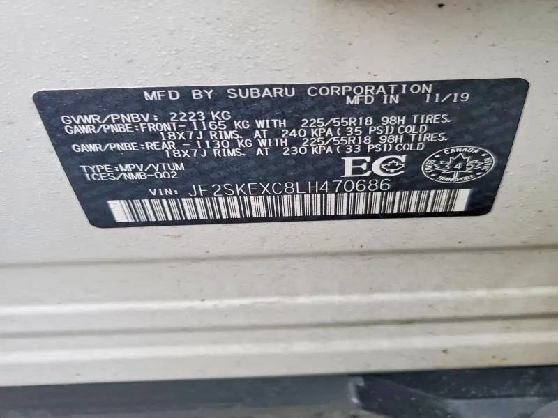 2020 SUBARU FORESTER PREMIER  