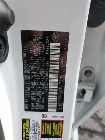 2022 TOYOTA CAMRY LE  