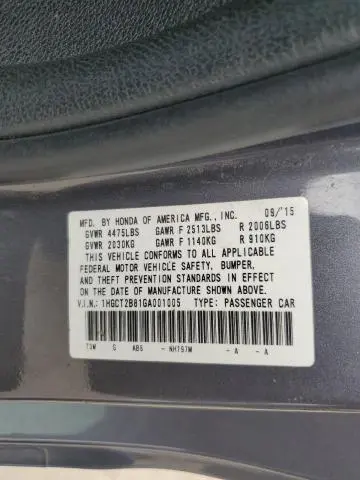 2016 HONDA ACCORD EXL  