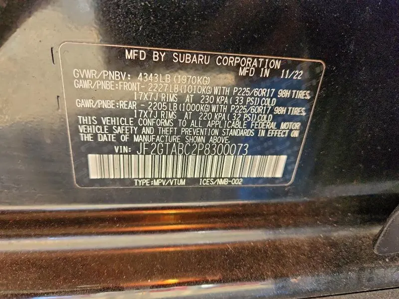 2023 SUBARU CROSSTREK   