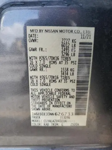 2022 NISSAN FRONTIER S  