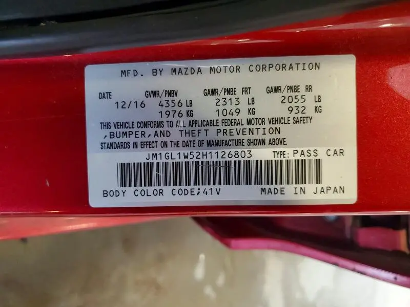 2017 MAZDA 6 GRAND TOURING  