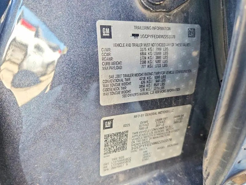 2021 CHEVROLET SILVERADO K1500 LT TRAIL BOSS  