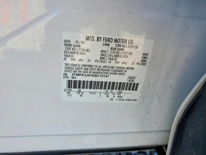 2019 FORD EDGE SEL  