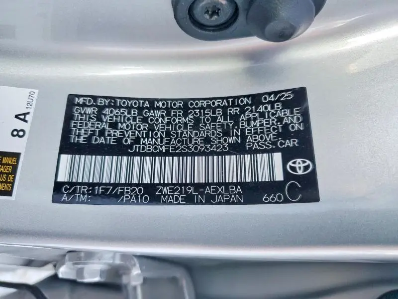 2025 TOYOTA COROLLA LE  