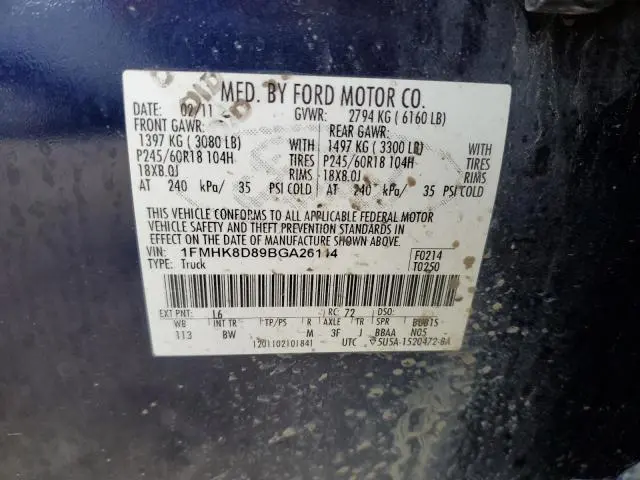 2011 FORD EXPLORER XLT  