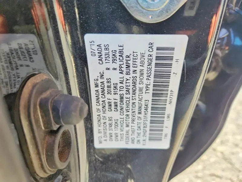 2015 HONDA CIVIC LX  