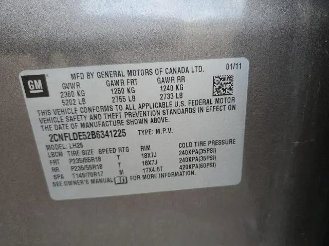 2011 CHEVROLET EQUINOX LT  