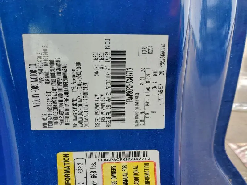 2017 FORD MUSTANG GT  