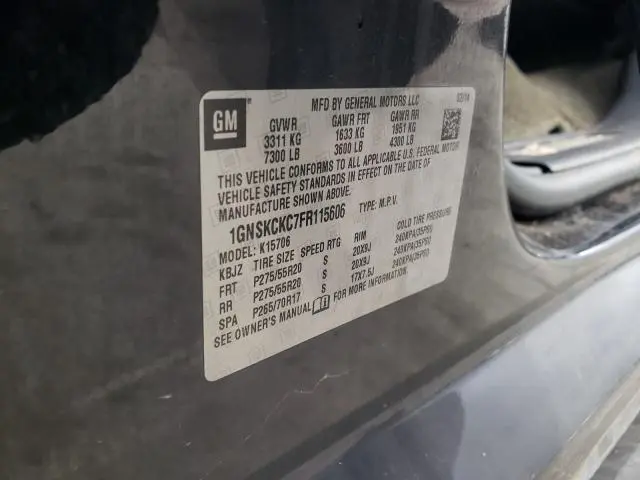 2015 CHEVROLET TAHOE K1500 LTZ  