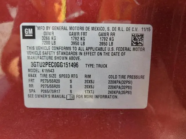 2016 GMC SIERRA K1500 DENALI  