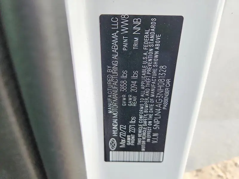 2022 HYUNDAI ELANTRA SEL  