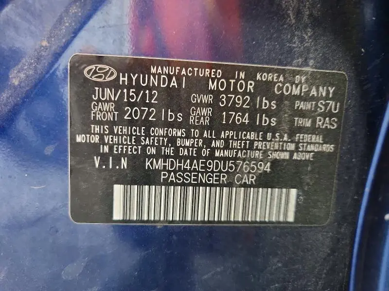 2013 HYUNDAI ELANTRA LIMITED  