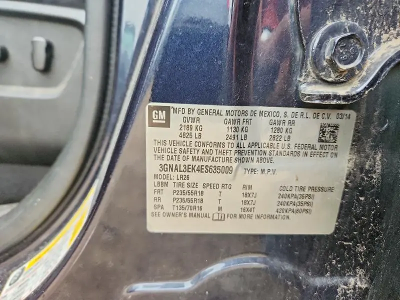 2014 CHEVROLET CAPTIVA LT  