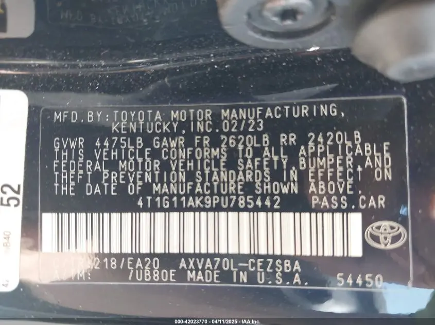 2023 TOYOTA CAMRY SE