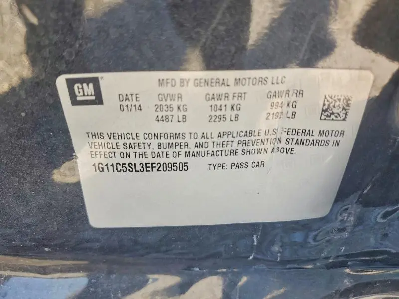 2014 CHEVROLET MALIBU 1LT  