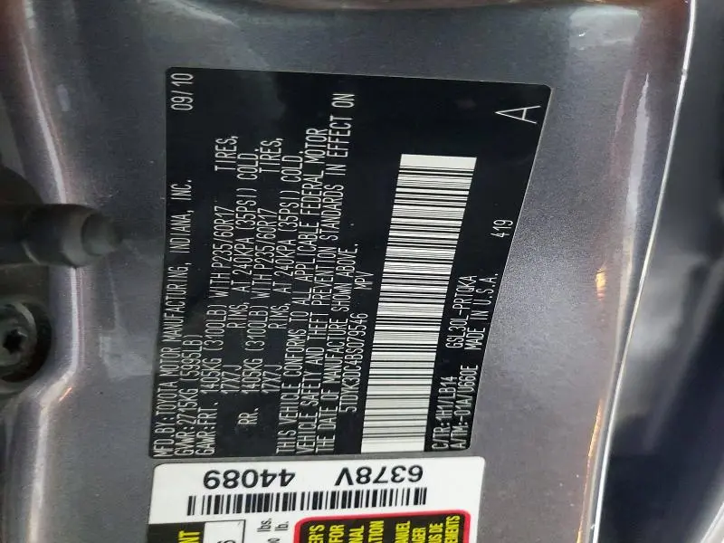 2011 TOYOTA SIENNA XLE  