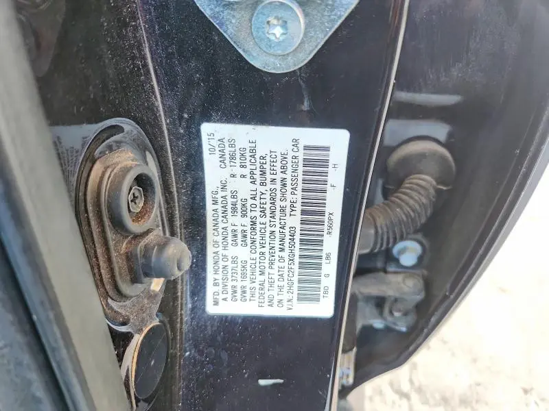 2016 HONDA CIVIC LX  