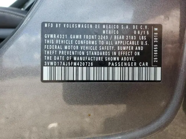 2015 VOLKSWAGEN JETTA SE  