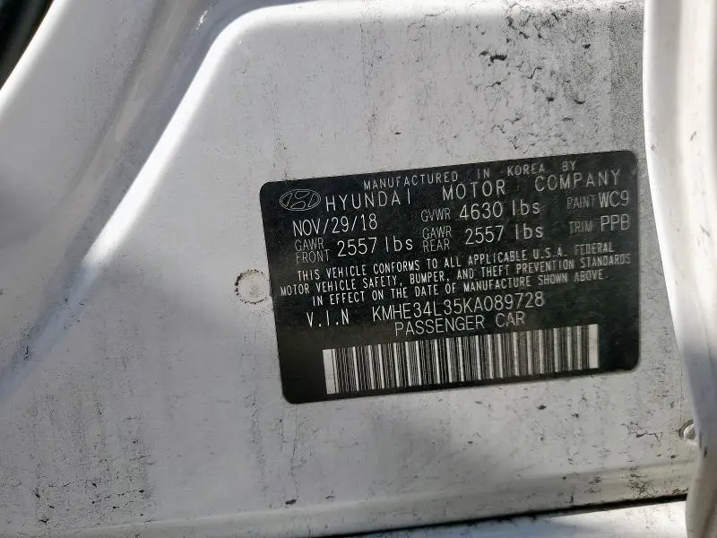 2019 HYUNDAI SONATA HYBRID  