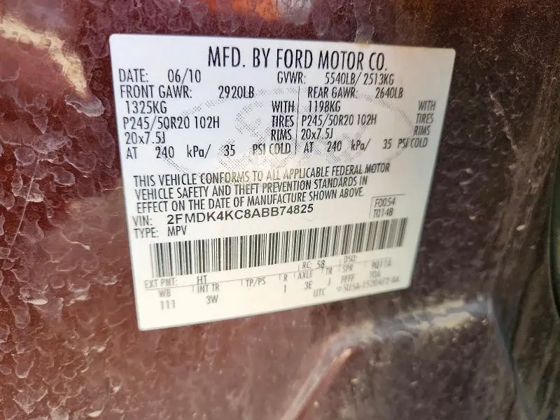 2010 FORD EDGE LIMITED  