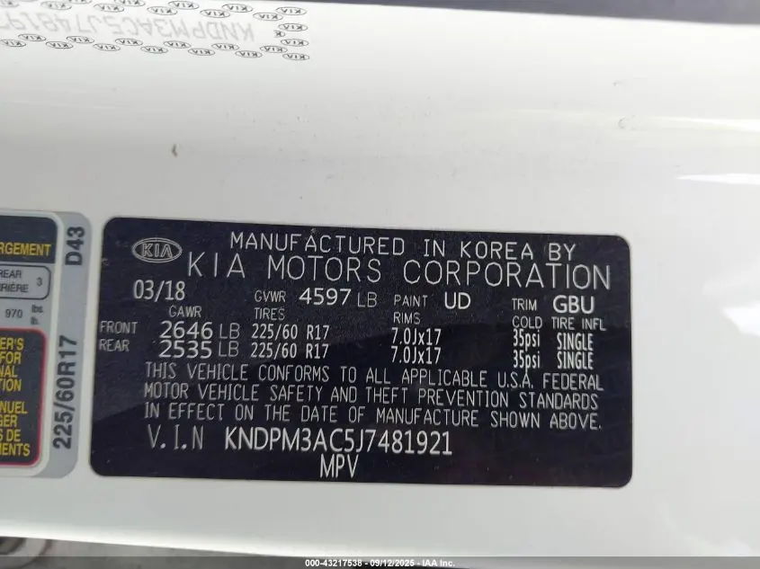 2018 KIA SPORTAGE LX