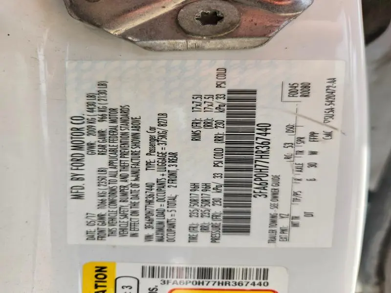 2017 FORD FUSION SE  
