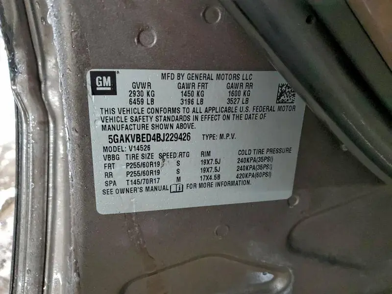 2011 BUICK ENCLAVE CXL  