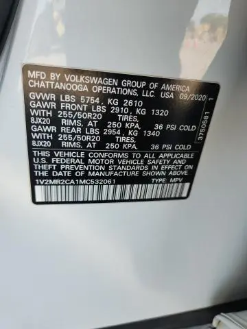 2021 VOLKSWAGEN ATLAS SE