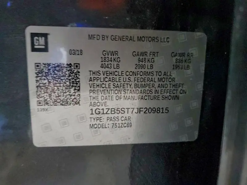2018 CHEVROLET MALIBU LS  