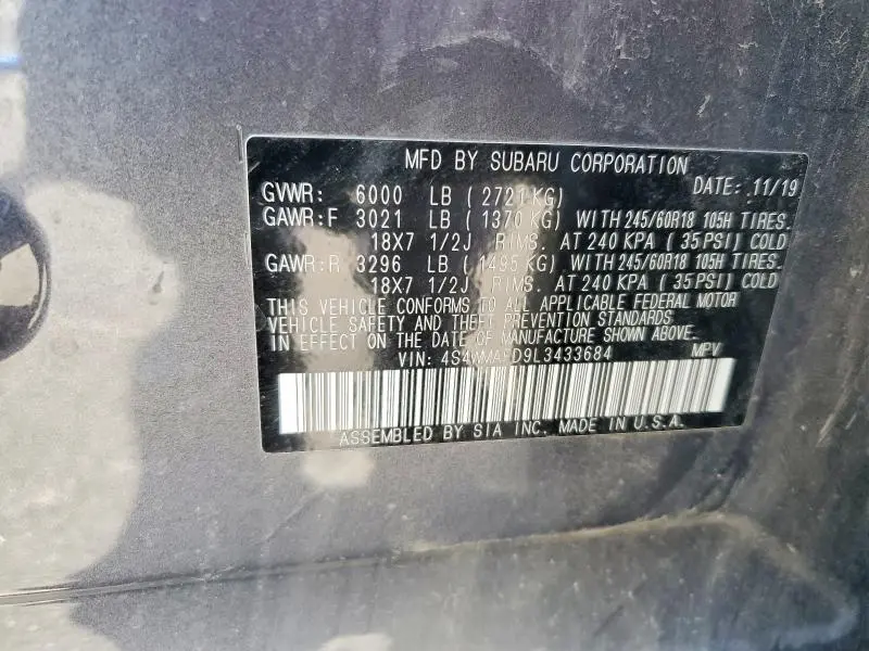2020 SUBARU ASCENT PREMIUM  