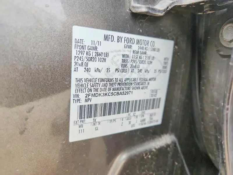 2012 FORD EDGE LIMITED  
