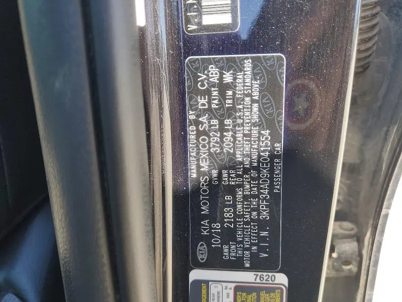 2019 KIA FORTE S  