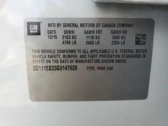 2016 CHEVROLET IMPALA LT  