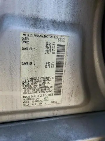 2016 NISSAN ALTIMA 2.5  