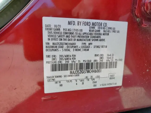 2021 FORD ECOSPORT SE  