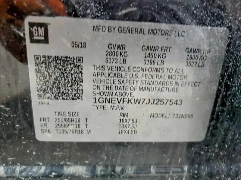 2018 CHEVROLET TRAVERSE LS  