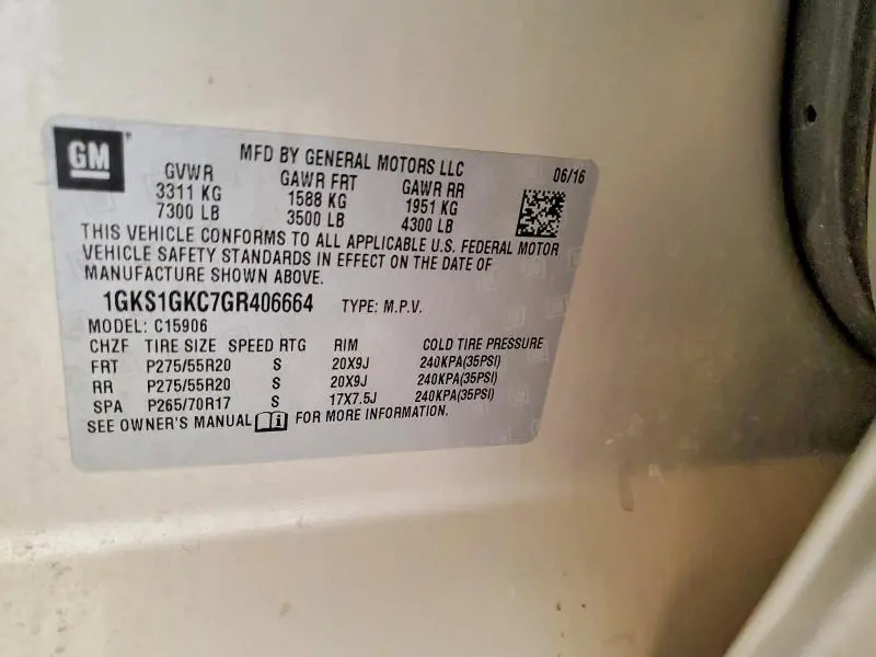 2016 GMC YUKON XL C1500 SLT  