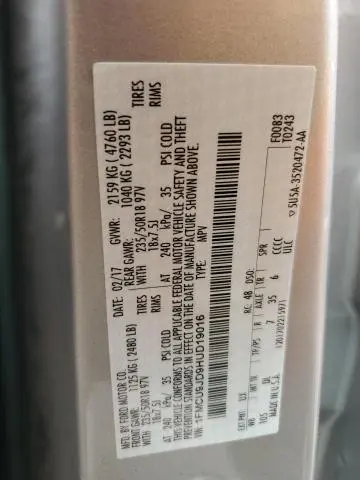 2017 FORD ESCAPE TITANIUM  