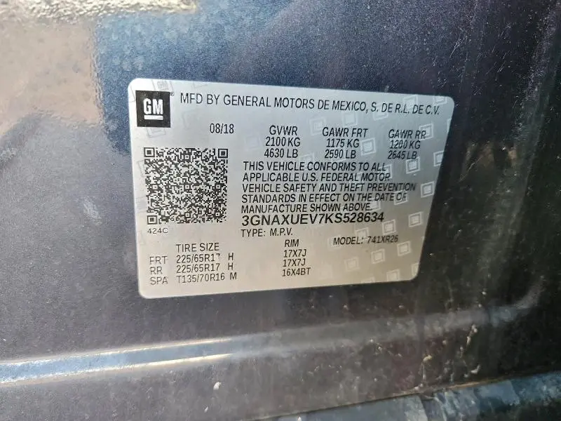 2019 CHEVROLET EQUINOX LT  