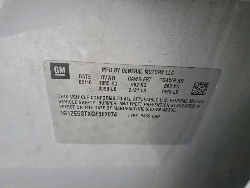 2016 CHEVROLET MALIBU LT  