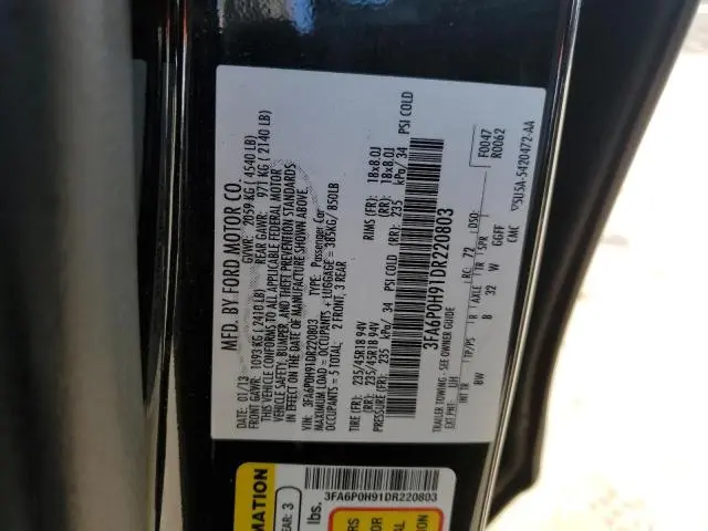 2013 FORD FUSION SE  