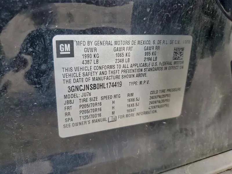 2017 CHEVROLET TRAX LS  