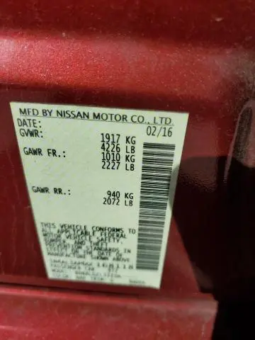 2016 NISSAN ALTIMA 2.5  