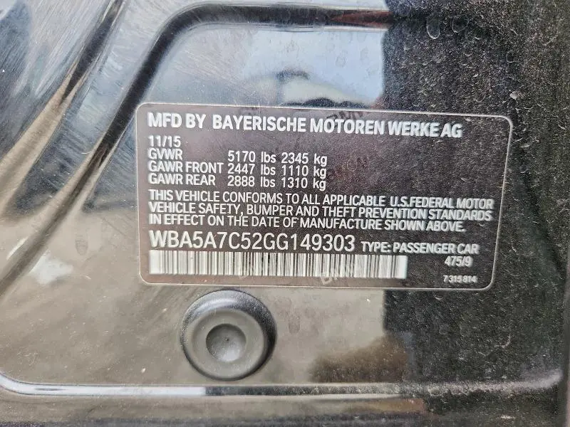 2016 BMW 528 XI  
