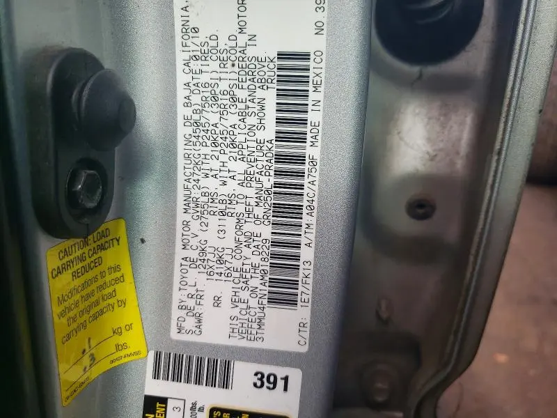 2010 TOYOTA TACOMA DOUBLE CAB LONG BED  