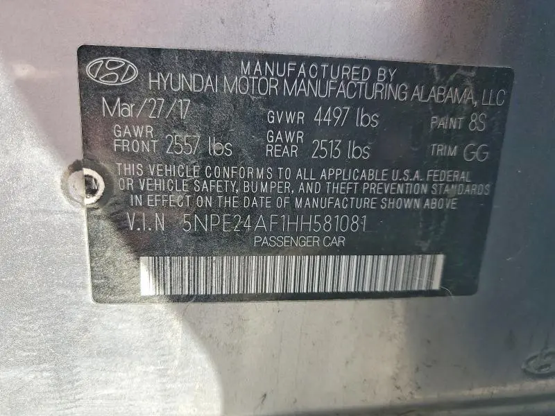 2017 HYUNDAI SONATA SE  