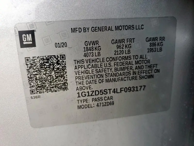 2020 CHEVROLET MALIBU LT  