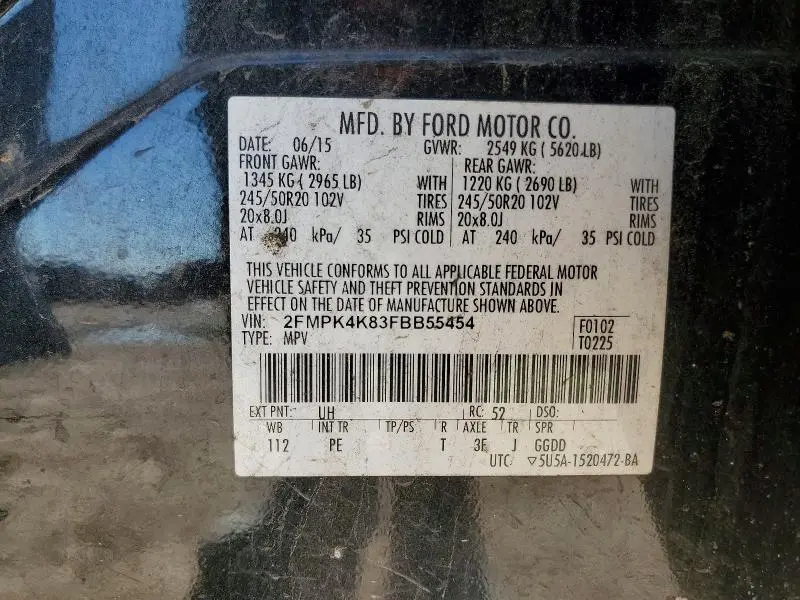 2015 FORD EDGE TITANIUM  