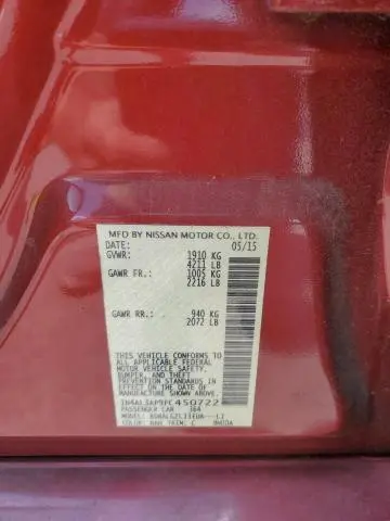 2015 NISSAN ALTIMA 2.5  